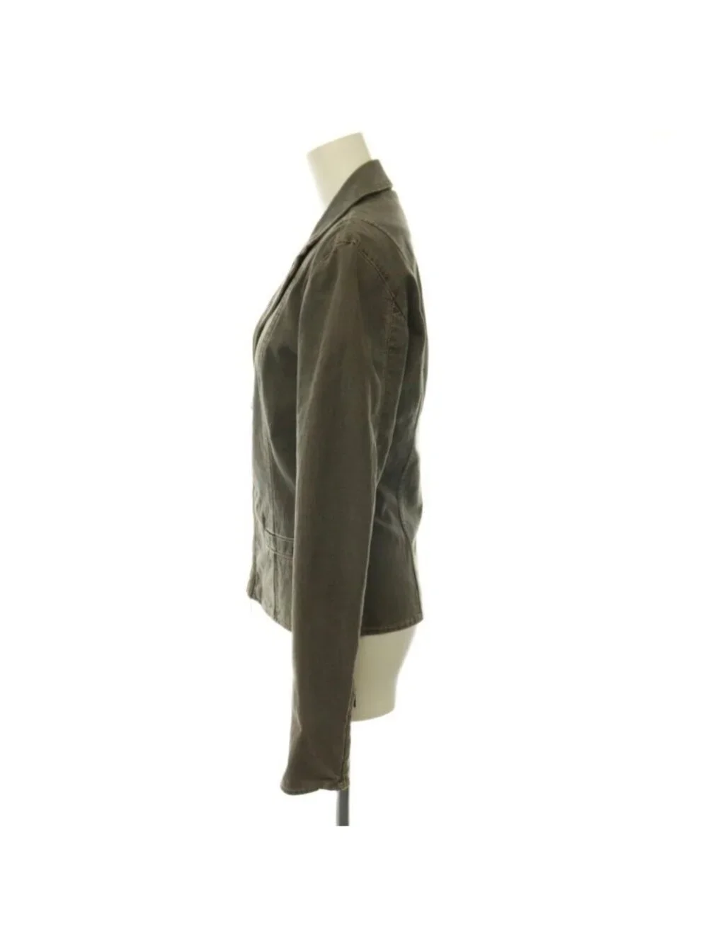 Chanel Denim Jacket Double Zip Cotton 38 Dark Gray HS